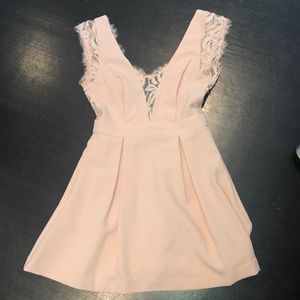 BCBG lace pink backless dress